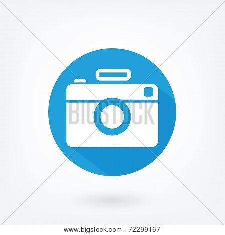 Flat styled icon of film camera