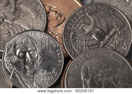 Group Of Us American Coin With Wording 