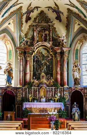 interior of church, Tosens, Tyrol, Austria