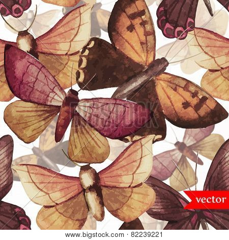 watercolor, butterfly, red, brown, pattern, wallpaper, background, insect