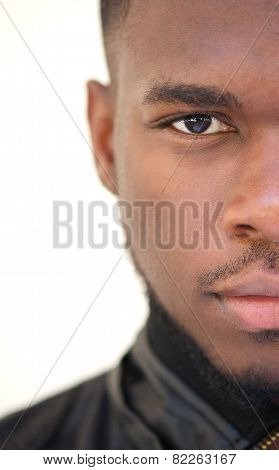 Half Face Of A Handsome African American Man