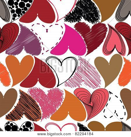 Seamless Pattern With Hearts