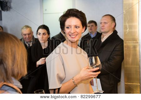 MOSCOW - JANUARY, 28: Anna Zvyagintseva. Premiere of the movie Leviathan at Moscow Cinema,  January, 28, 2015 in Moscow, Russia
