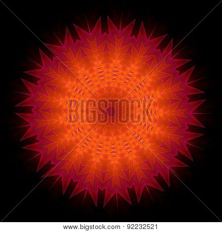 Geometric Decorative Ornament in Round Shape