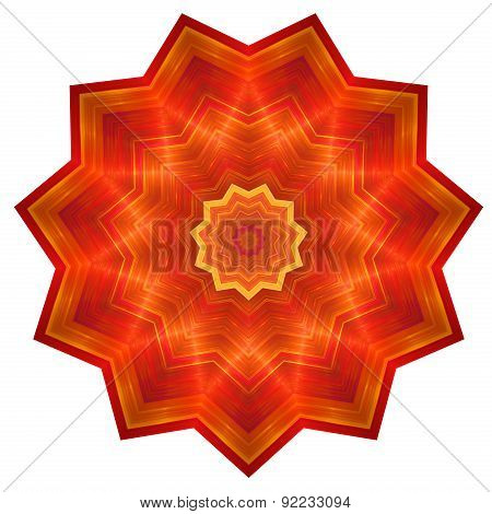 Abstract red flower in polygon shape