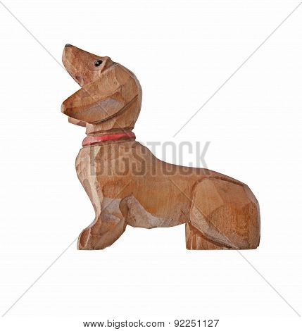 Vintage Wooden Dachshund Figurine