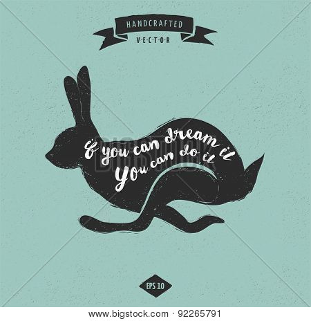 inspiration quote hipster vintage design label - rabbit