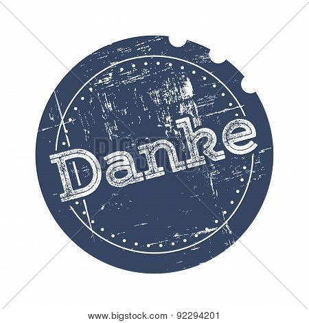 Danke blue rubber stamp
