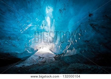 An amazing glacial ice cave in Iceland