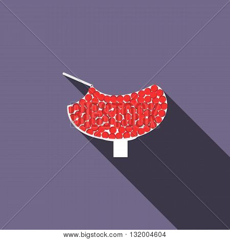 Feeder of paintball gun icon in flat style with long shadow