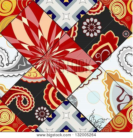 stock vector seamless pattern. oriental indian russian floral design. background