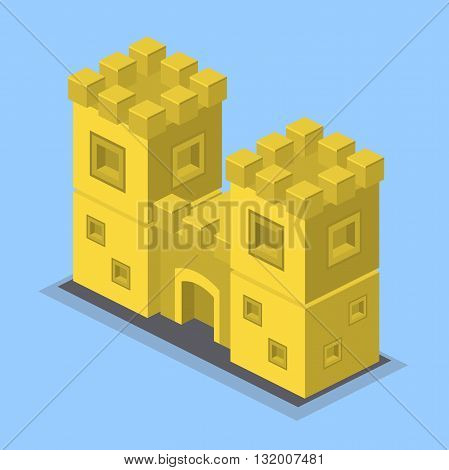isometric icom castle  architecture app game build