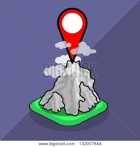 isometric map points mountains travel icon geo mark