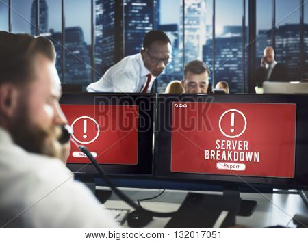 Server Breakdown Network Problem Technology Software Concept