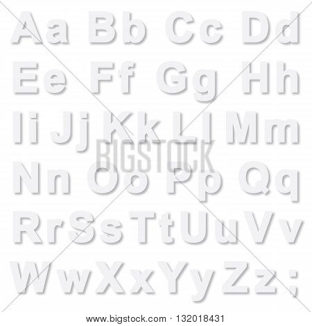 Alphabet Pseudo 3D Letters