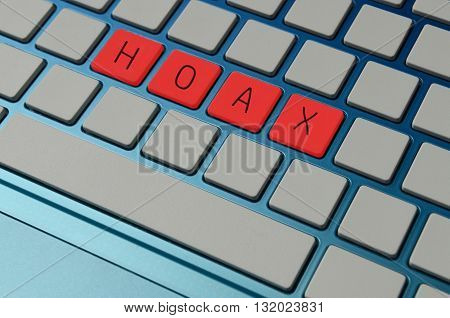Online or computer hoax warning concept in red