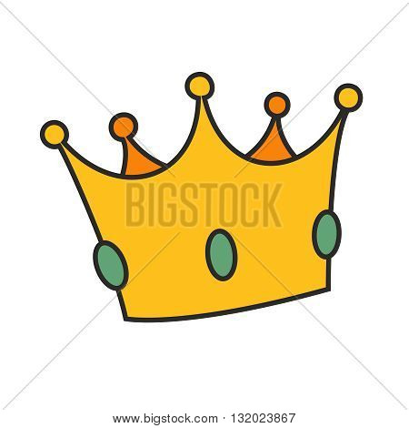 Vector golden crown isolated on white background
