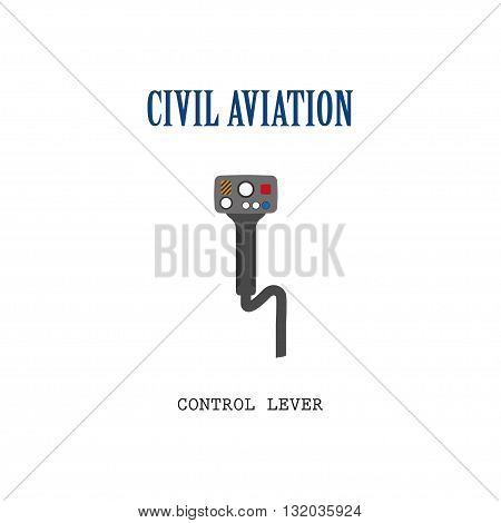 Lever control helicopter. Steering wheel of the aircraft. Vector illustration