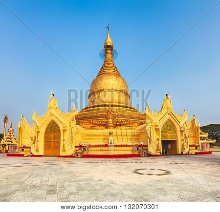 Buddhist pagoda Maha Wizaya in Yangon. Myanmar. 