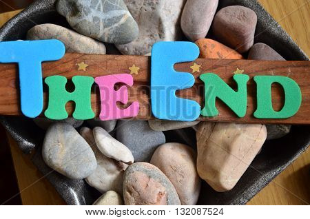 word the end on  a  abstract  background