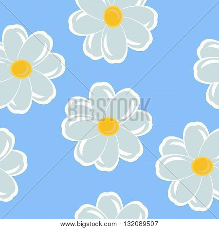 Seamless with daisies with delicate and light colors