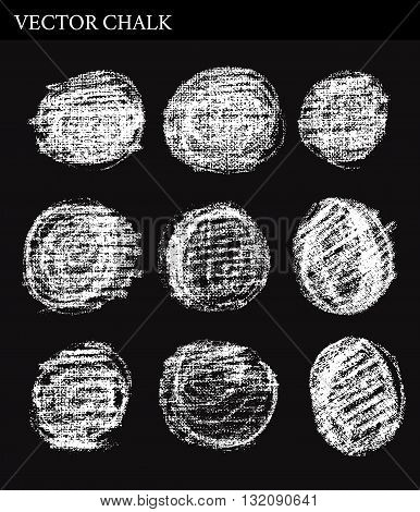 Vector Chalk Circle frames. Hand drawn illustration.