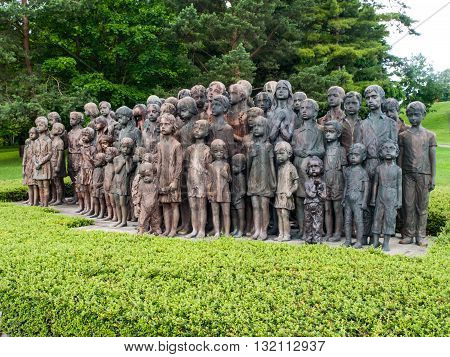 LIDICE, CZECH REPUBLIC - CIRCA JUNE 2013: The Childrens War Victims Monument in the place where was destroyed village of Lidice, circa in June 2013.