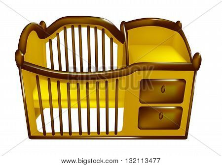 crib isolated on white background. 10 EPS