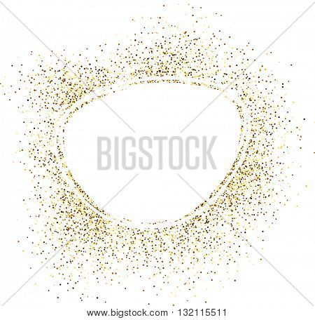 White oval background with sand. Vector paper illustration.