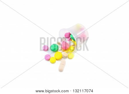 Set Of Tablets In A Plastic Container