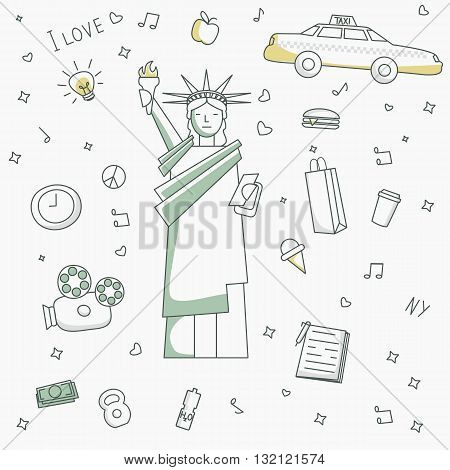 New york lifestyle icons for design and patterns.