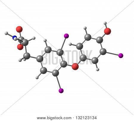 Triiodothyronine T3 is a thyroid hormone. It affects almost every physiological process in the body including growth and development metabolism body temperature and heart rate. 3d illustration