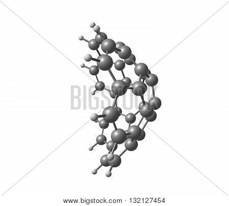 Circumtrindene is a polycyclic aromatic hydrocarbon. 3d illustration