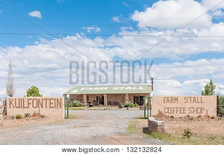 SPRINGFONTEIN SOUTH AFRICA - MARCH 8 2016: A farm stall outside Springfontein a small town in the Free State Province