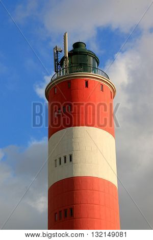 the red and white lighthouse of Berck , France