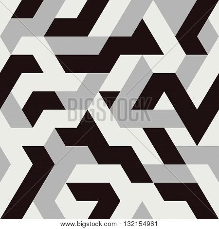 Abstract monochrome Triangle Seamless Pattern. Vector illustration.