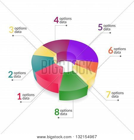 3d infographics pie chart for your Business reports and financial data presentation.