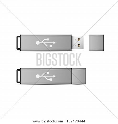 Vector USB Flash Drive isolated on white background