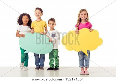 Cute Children With Speech Bubble