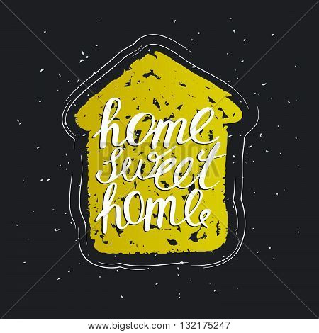 hand lettering typography poster, home decoration, home sweet home