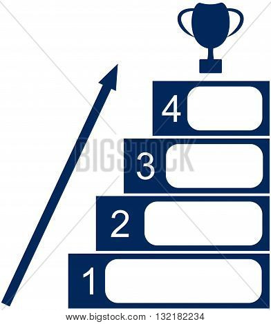 illustration of the four stages to success and the Cup upstairs