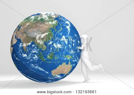 3d Man hugs Earth - Asia Oceania Edition