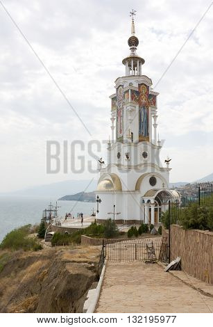 Church - Beacon of St. Nicholas of Myra. (The Museum of accidents on water). (Malorechenskoye village, near Alushta, Crimea).