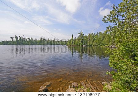 View of from the End of the Portage onto Horseshoe Lake in the Boundary Waters in Minnesota