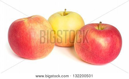 Three apples isolated on white background horizontal