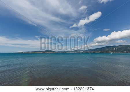 Blue Sky And Sea In Sunny Day