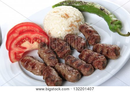 Special Delicius Grill Meatball, Rice and Tomatoes