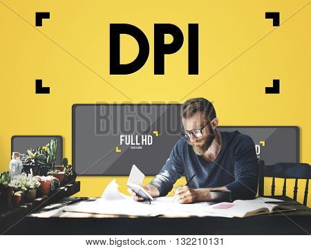 Dots Per Inch Resolution Pixel Monitor Digital Art Concept