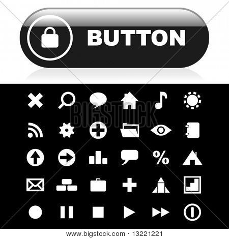 Botones para diseño web. Vecor conjunto.