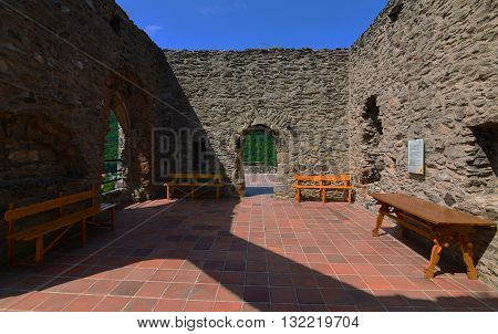 Castle Strekov in valley of river Labe in Usti nad Labem city